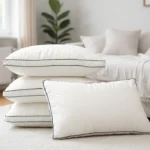 Double Piping White Pillow